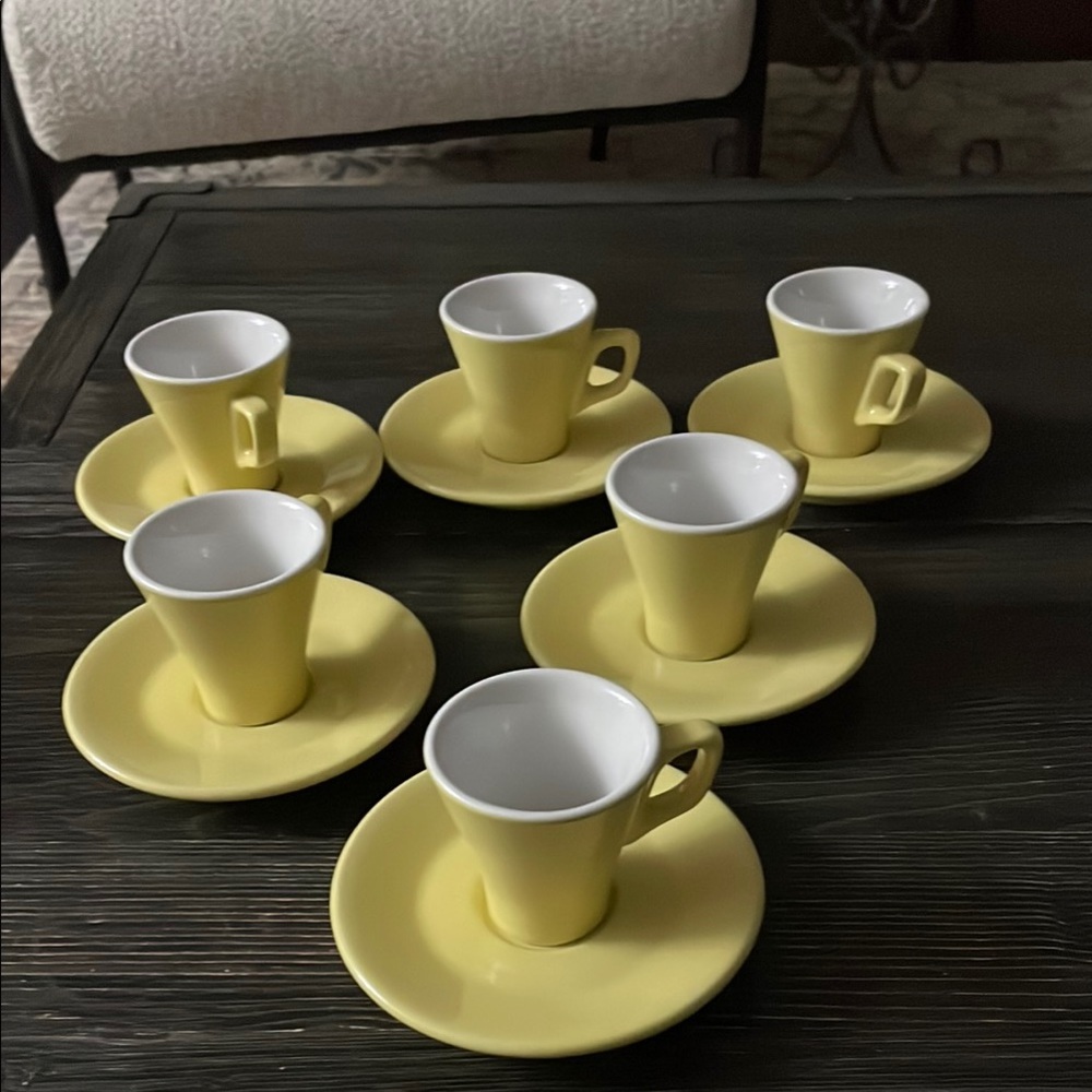 Yellow Espresso Cup and Saucer Set